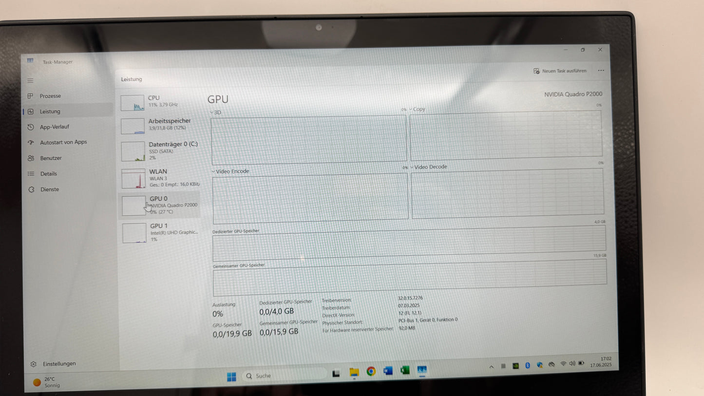 Dell Precision 7530, i7-8750H Quadro P2000 32GB 500GB SSD Win 11 Pro