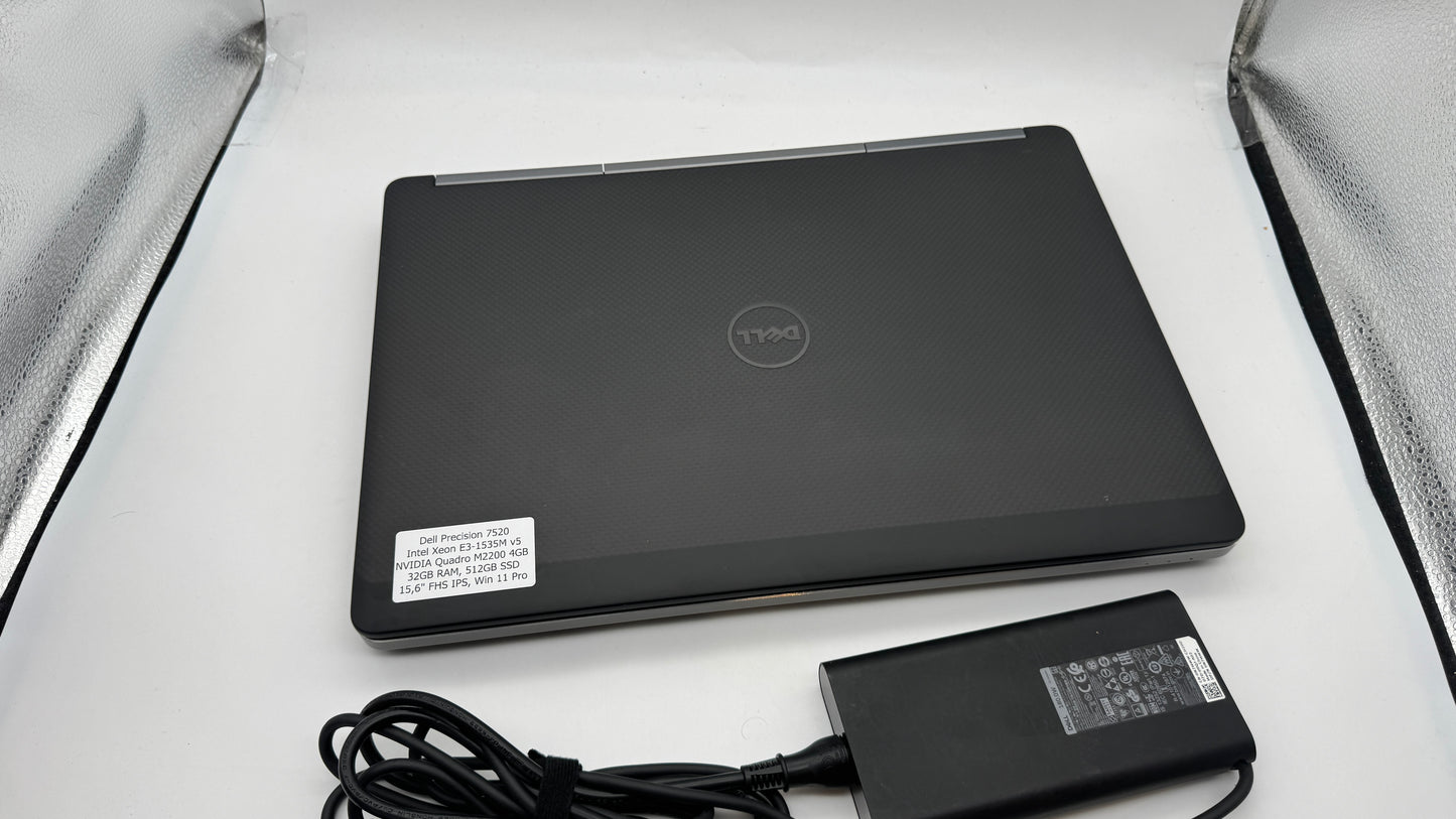 Dell Precision 7520 Xeon, NVIDIA Quadro M2200, 32GB RAM, 512GB SSD, Win11 Pro