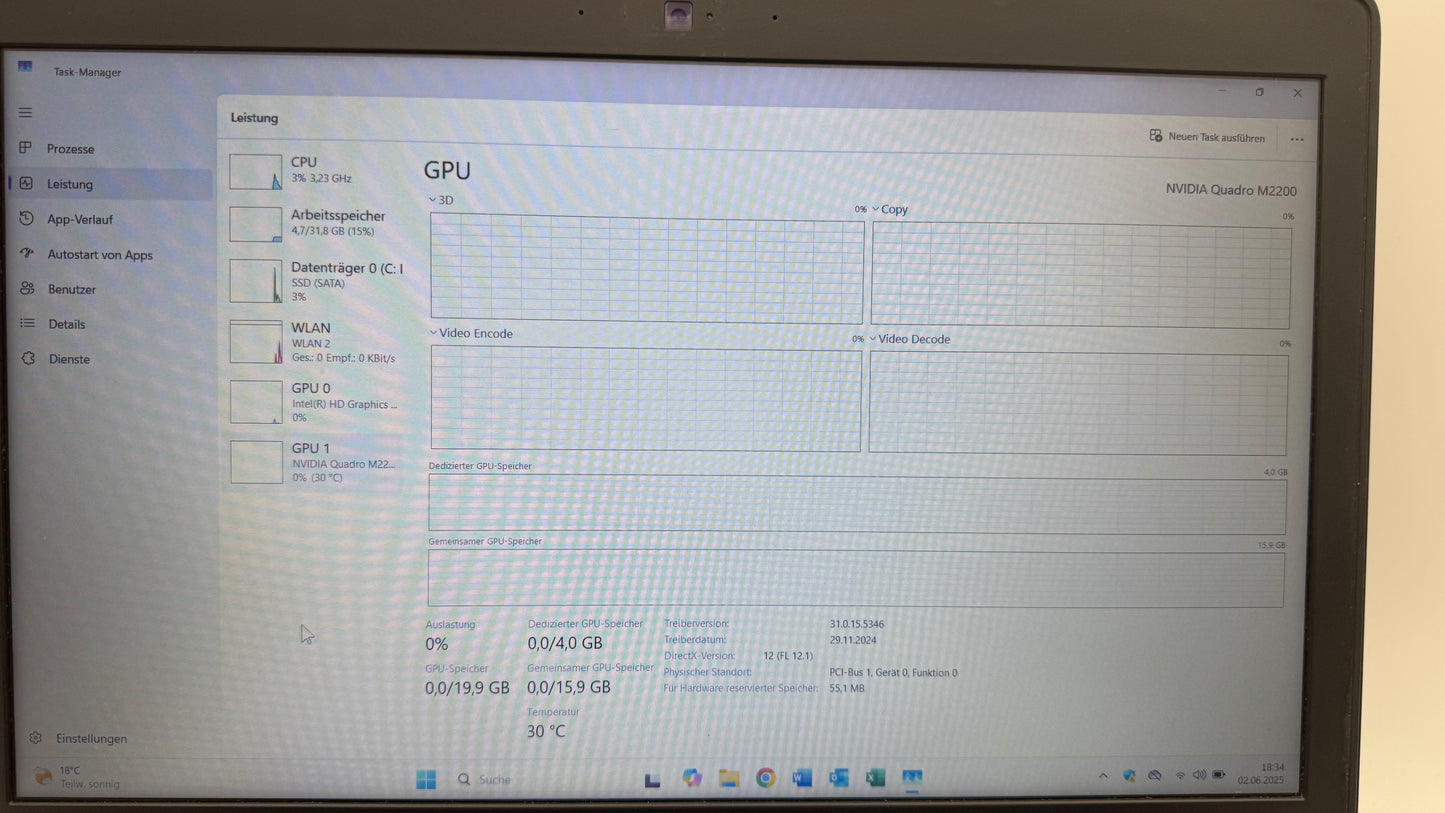 Dell Precision 7520 Xeon, NVIDIA Quadro M2200, 32GB RAM, 512GB SSD, Win11 Pro